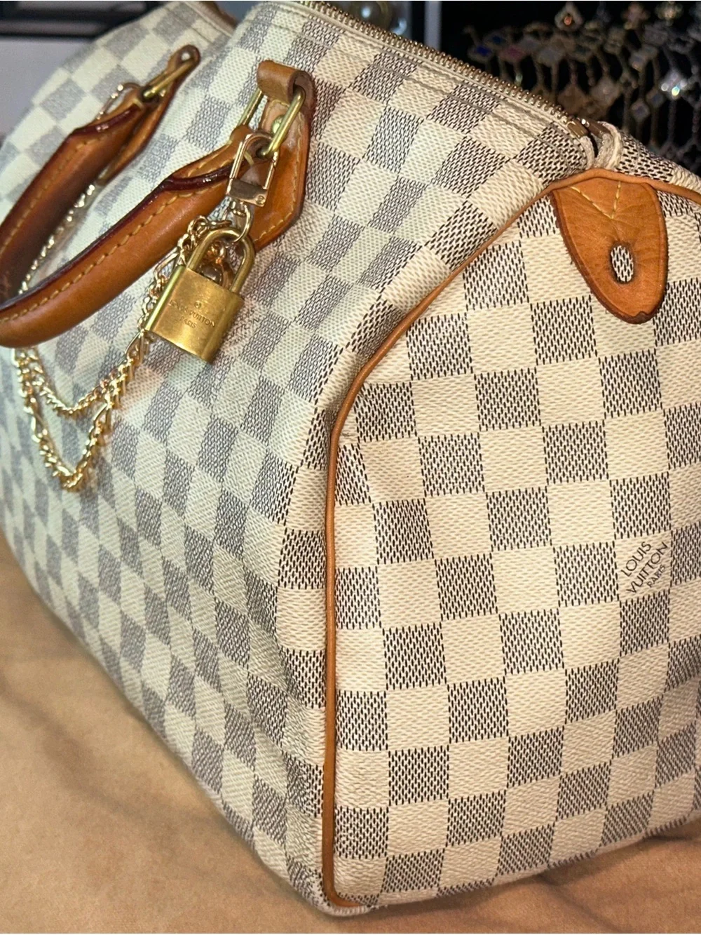 Authentic Louis Vuitton Damier Azur Speedy 30 White